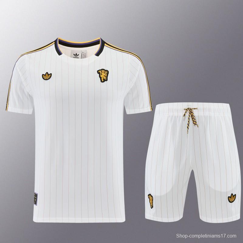 26/27 Manchester United White Short Sleeve+Soccer Shorts