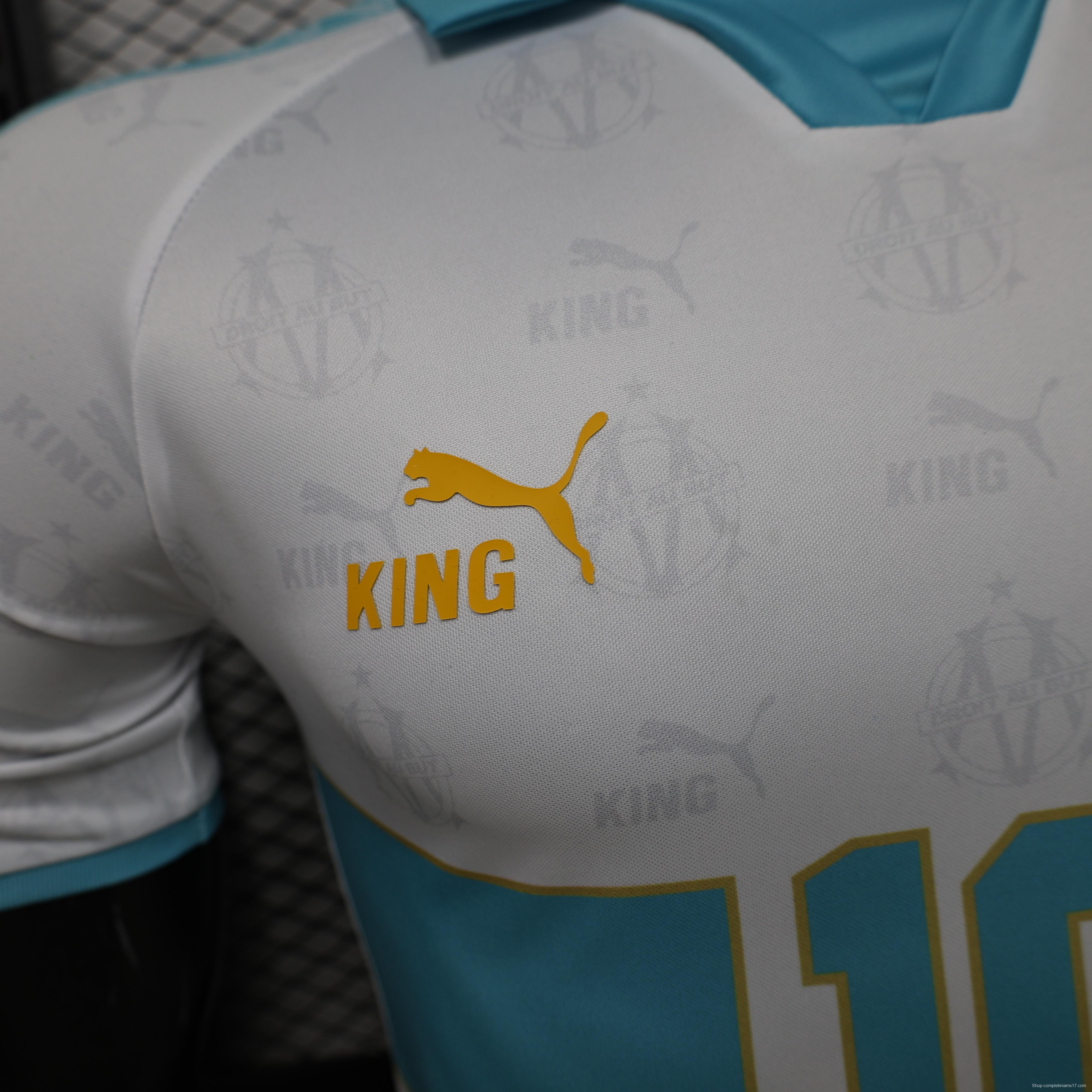 Player Version 26/27 Olympique de Marseille White with Sky Blue Special Edition Jersey