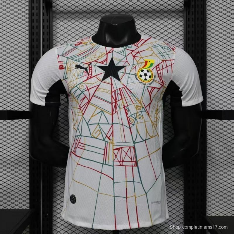 Player Version 2026 Ghana White with Multicolor Pattern Special Edition Jersey