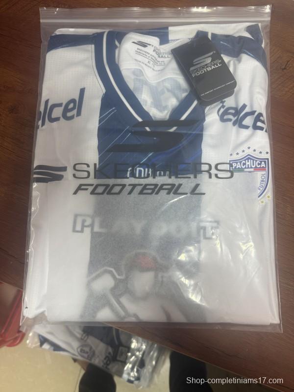 Player Version 25/26 CF Pachuca White & Blue Vertical Stripes Home Jersey