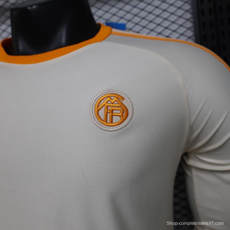 Player Version 26/27 Bayern Munich Cream White 1990 Vintage Remake Long Sleeve Jersey