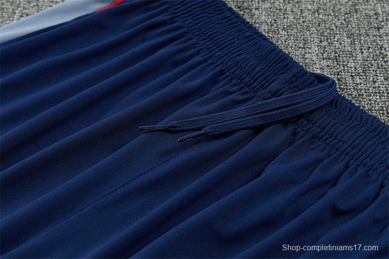 2026 England Grey Half Zipper Jacket Tracksuit + Navy  Blue Long Pants (Nike)