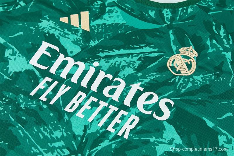 2026 Real Madrid Green Camouflage  Short Sleeve+Soccer Shorts