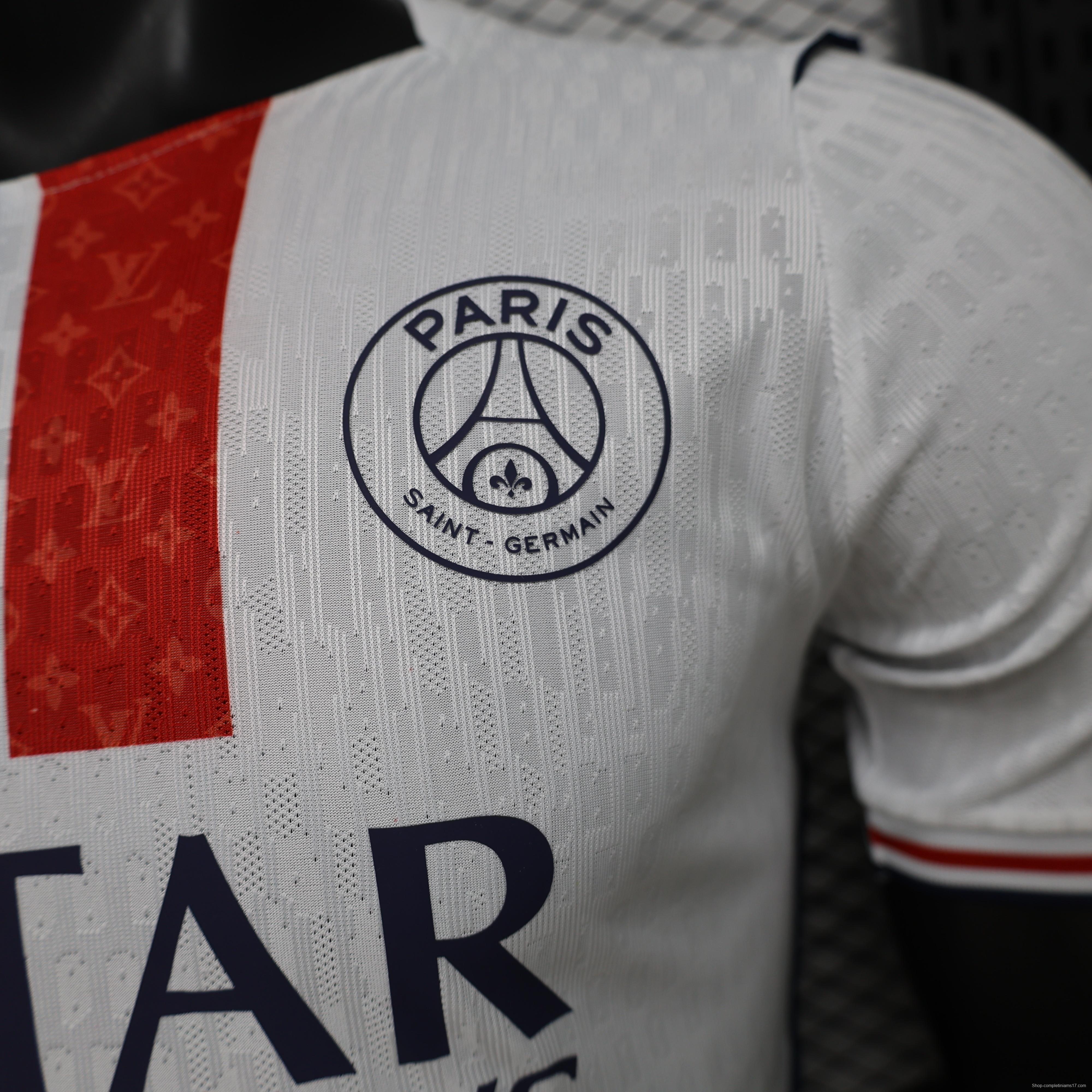 Player Version 26/27 Paris Saint-Germain Away  White & Navy/Red Stripe Special Edition Jersey