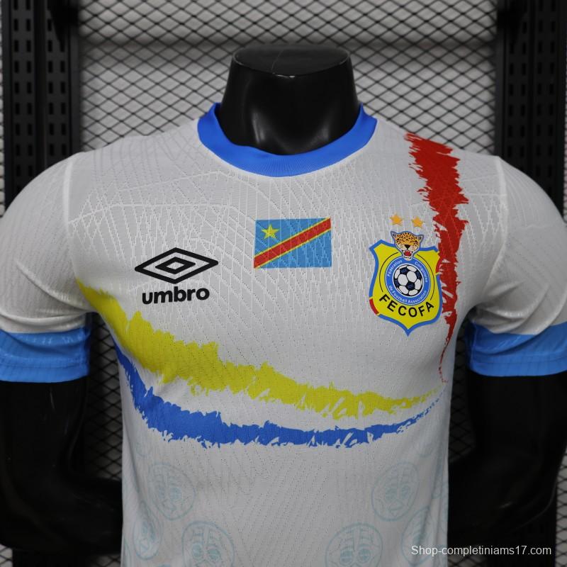 Player Version 26/27  DR Congo  White & Sky Blue  Special Edition Away Jersey