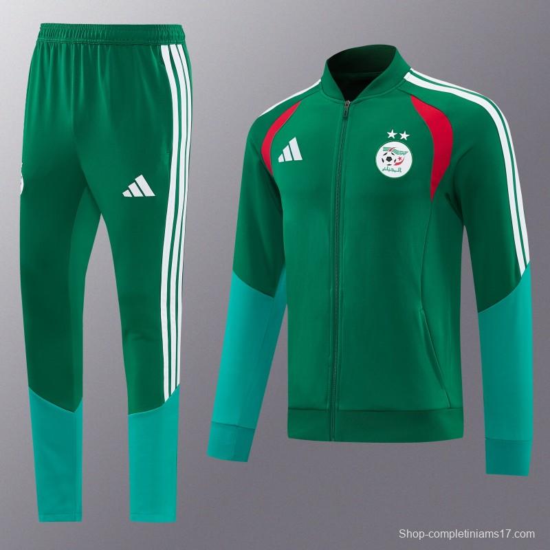 26/27 Algeria  Dark Green  Zipper Training Jacket Tracksuit + Long Pants (Adidas)