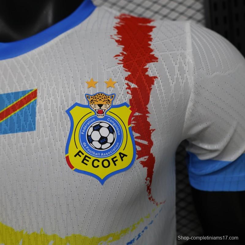 Player Version 26/27  DR Congo  White & Sky Blue  Special Edition Away Jersey
