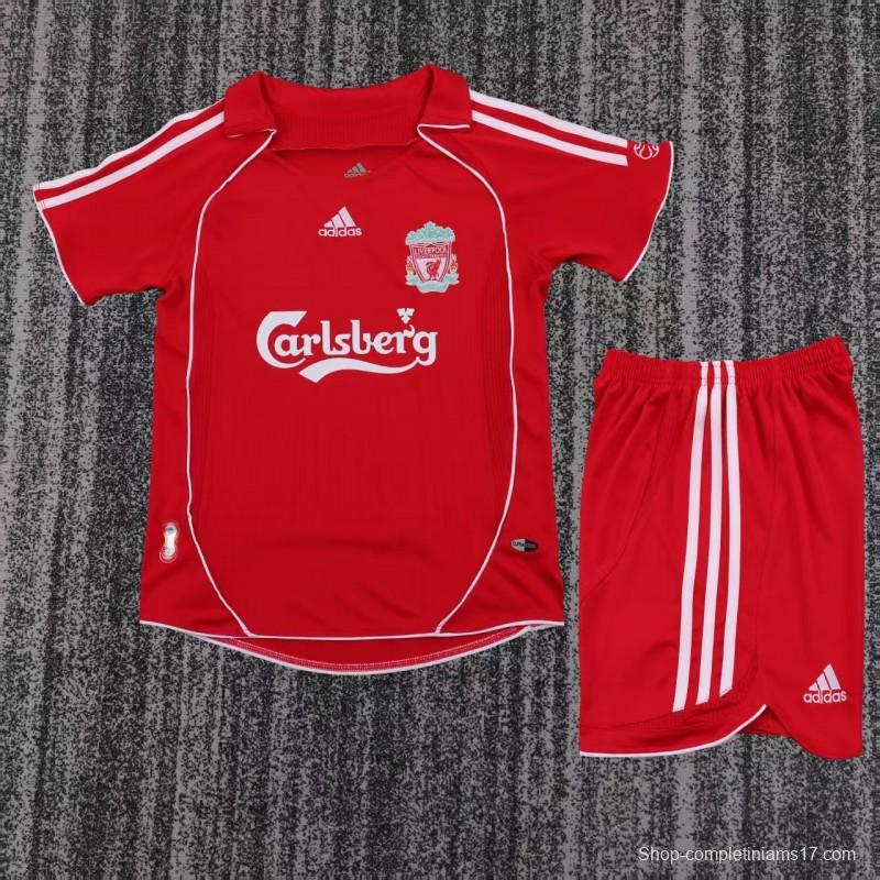 Retro Kids 06/08 Liverpool Red Home Jersey