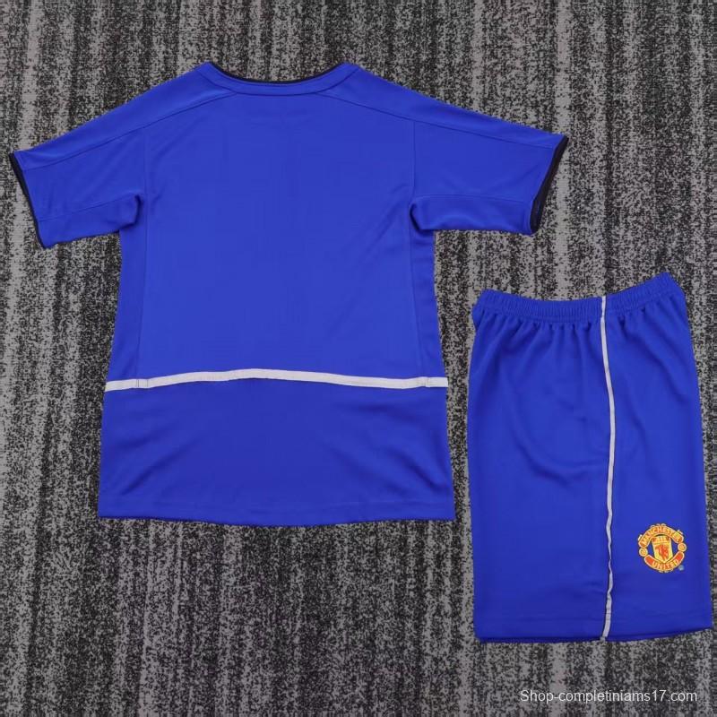 Retro Kids 02/03 Manchester United Blue Third Jersey