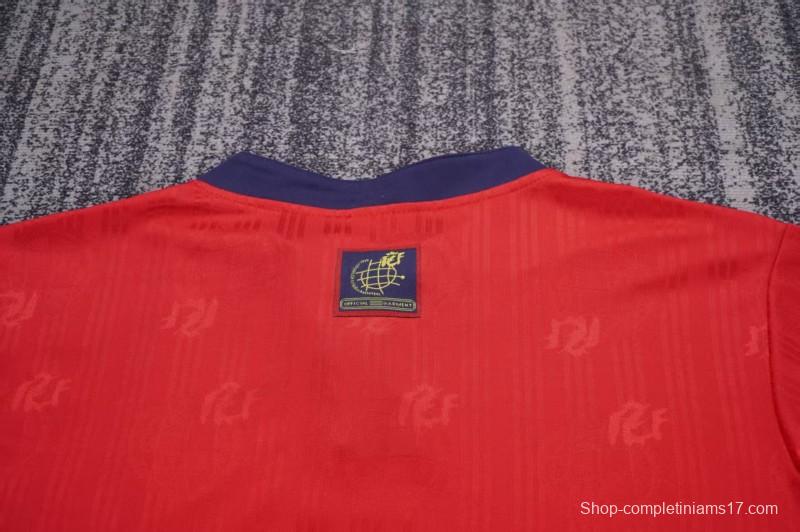 Retro 1996 Kids Spain Red & Navy Diagonal Split Home Jersey