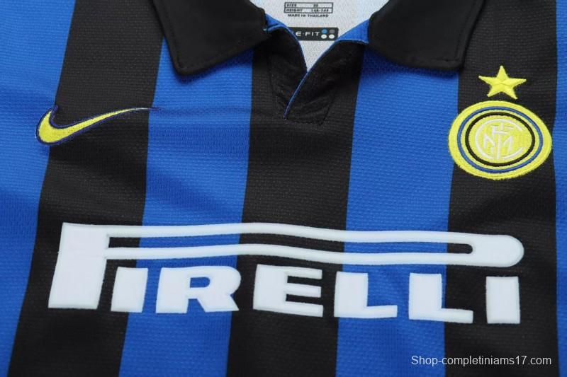Retro 98/99 Kids  Inter Milan Blue & Black Stripe Home Jersey