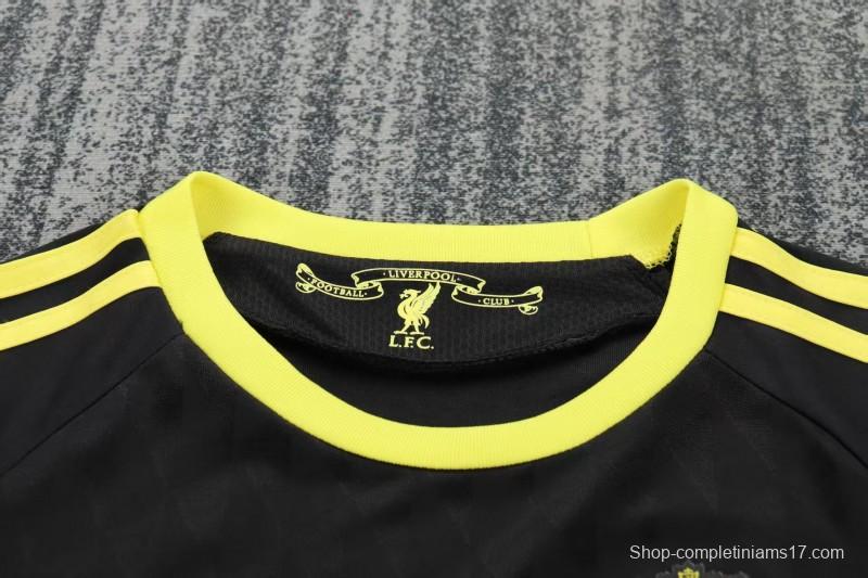 Retro 2010/11 Kids Liverpool Black & Yellow Away Jersey