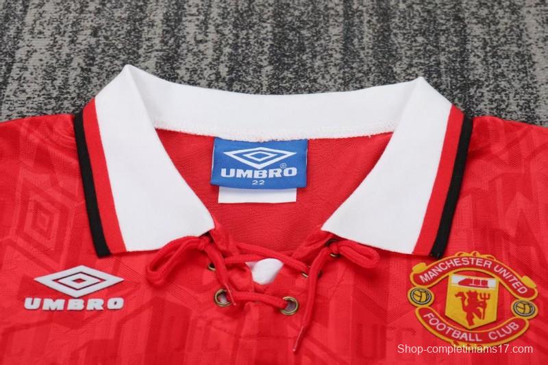 Retro Kids 92/94 Manchester United Red Home Jersey