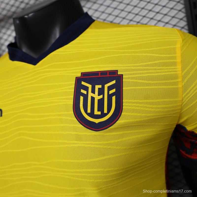 Player Version 2026 Ecuador Yellow with Tonal Wave  Home Jersey