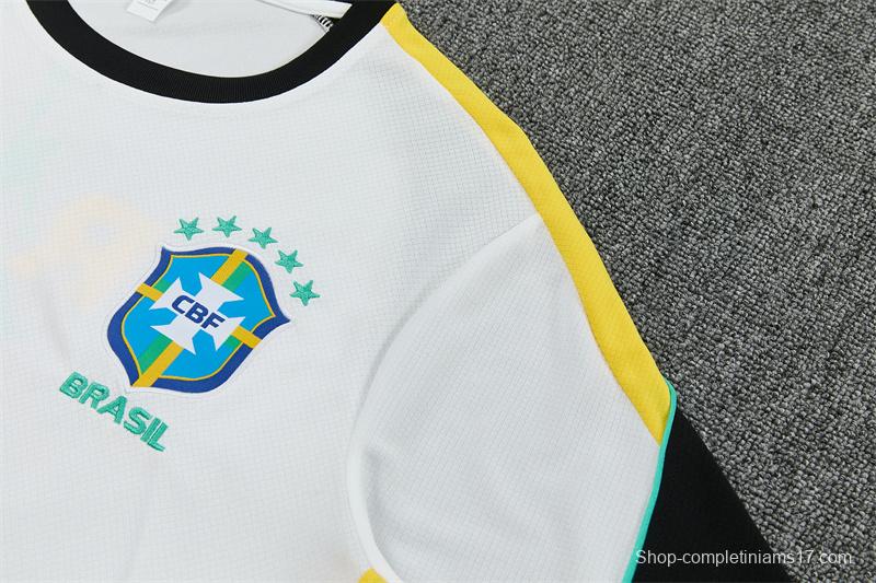 26/27 Brazil Away White Short Sleeve + Soccer Shorts