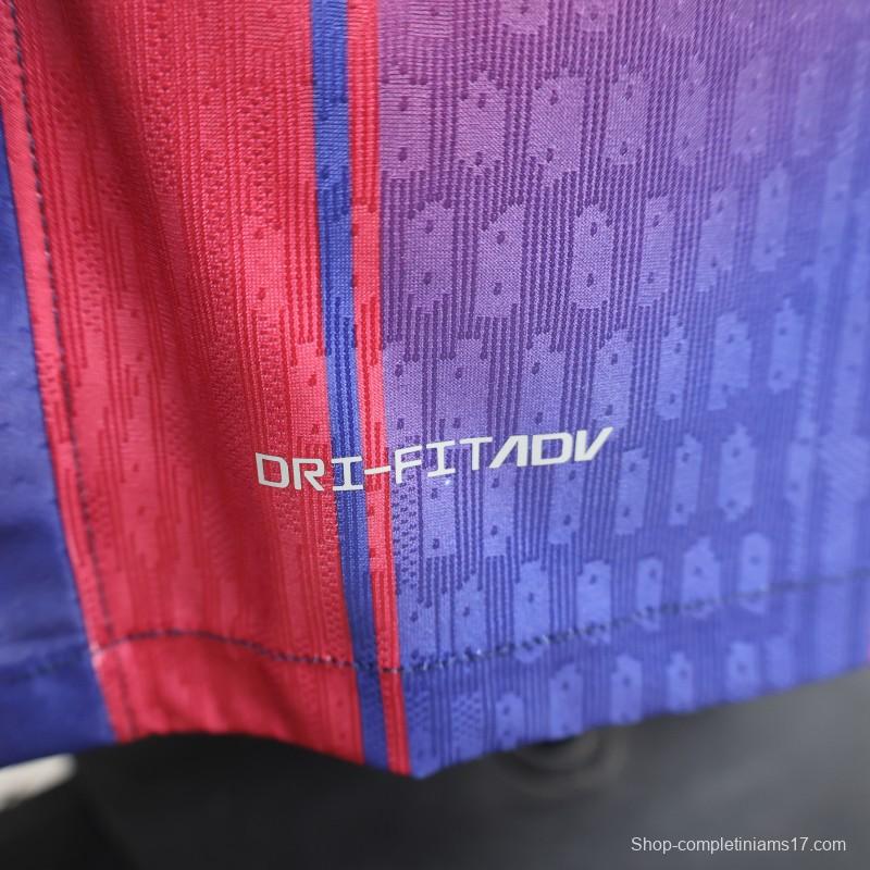Player Version 25/26 FC Barcelona Royal Blue & Garnet Red  Special Edition Jersey