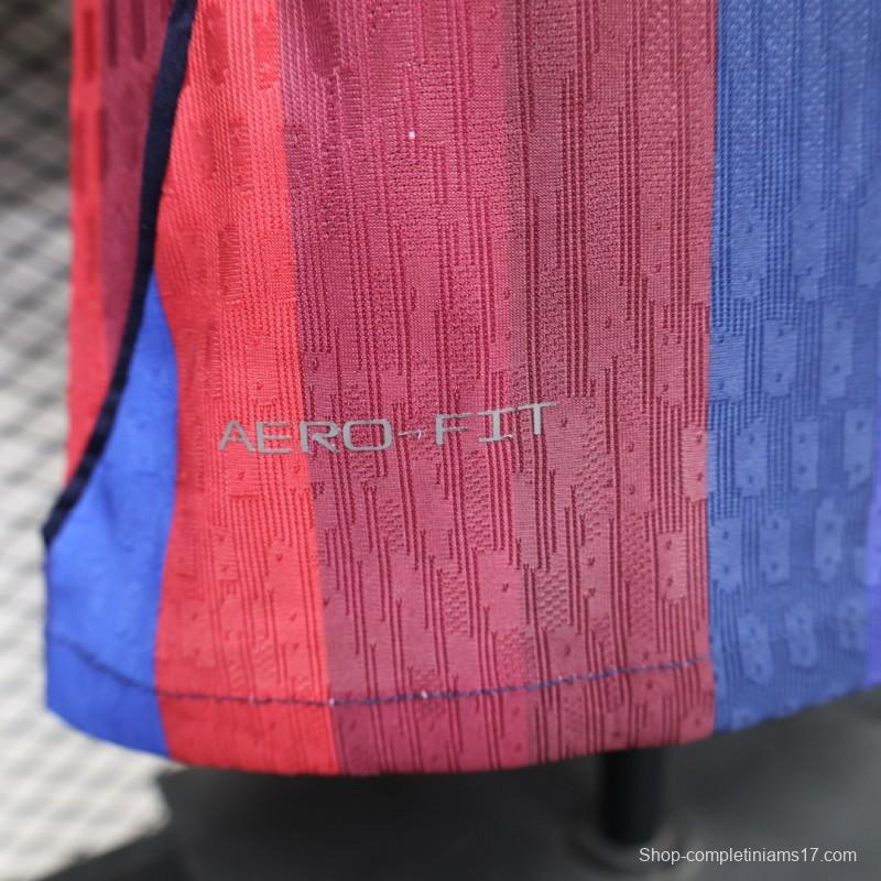 Player Version 26/27 FC Barcelona Deep Blue & Red Stripe  Home Jersey