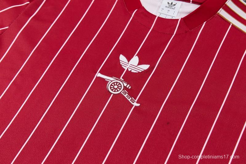 26/27 Arsenal Red Stripes Short Sleeve Tracksuit + Long Pants
