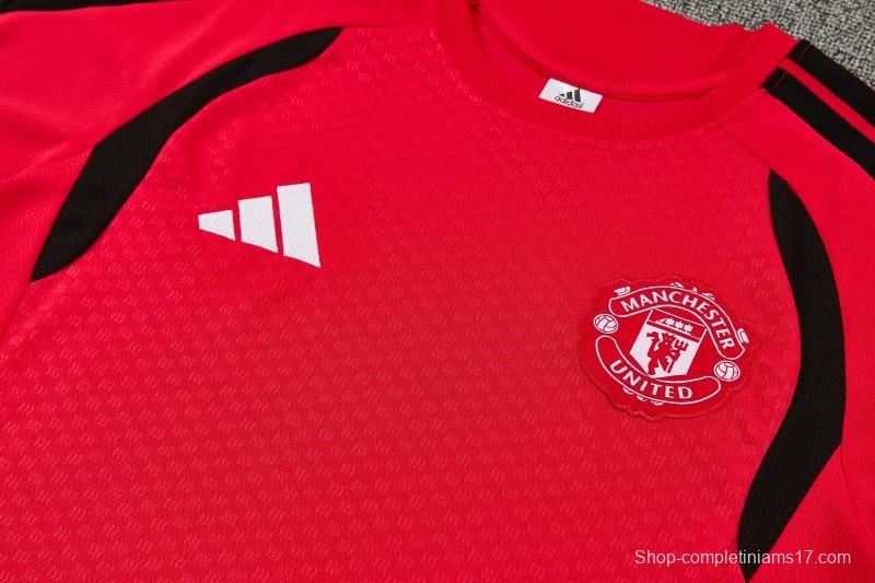 26/27 Manchester United Red & Black Short Sleeve+ Soccer Shorts