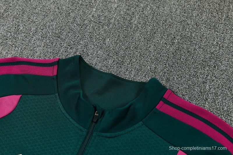 26/27 Real Madrid Dark Green Half Zipper Jacket Tracksuit + Long Pants