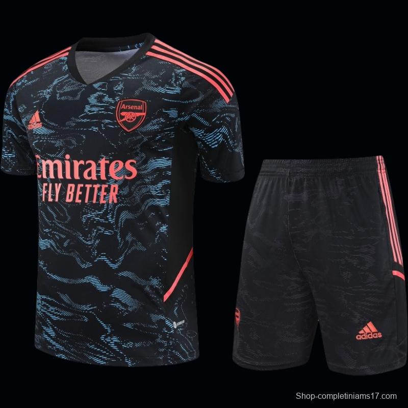 23-24 Arsenal Black Pattern Special Short Sleeve+Shorts