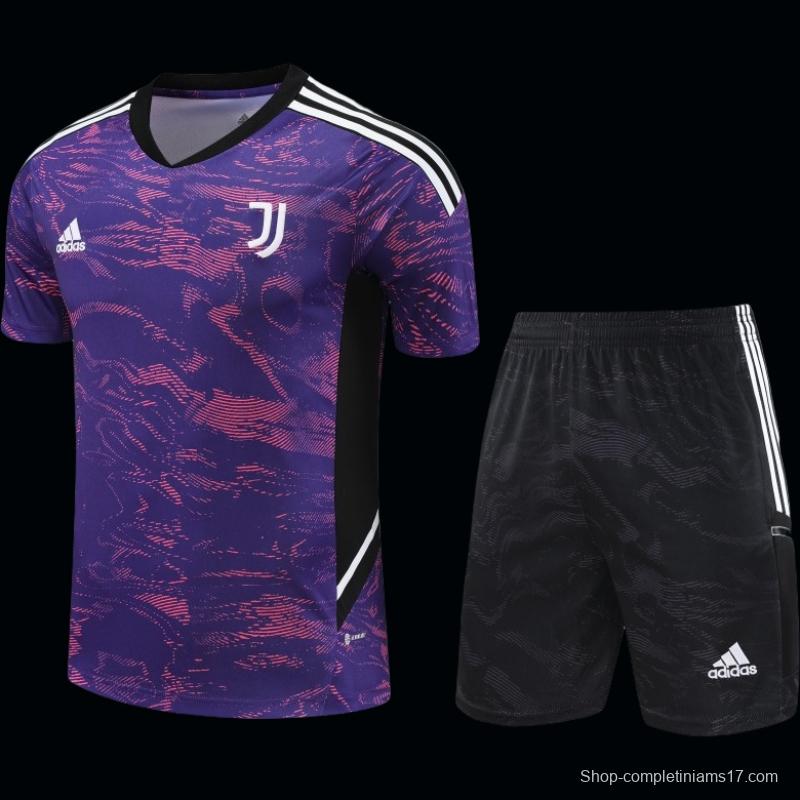 23-24 Juventus Purple Short Sleeve+Shorts