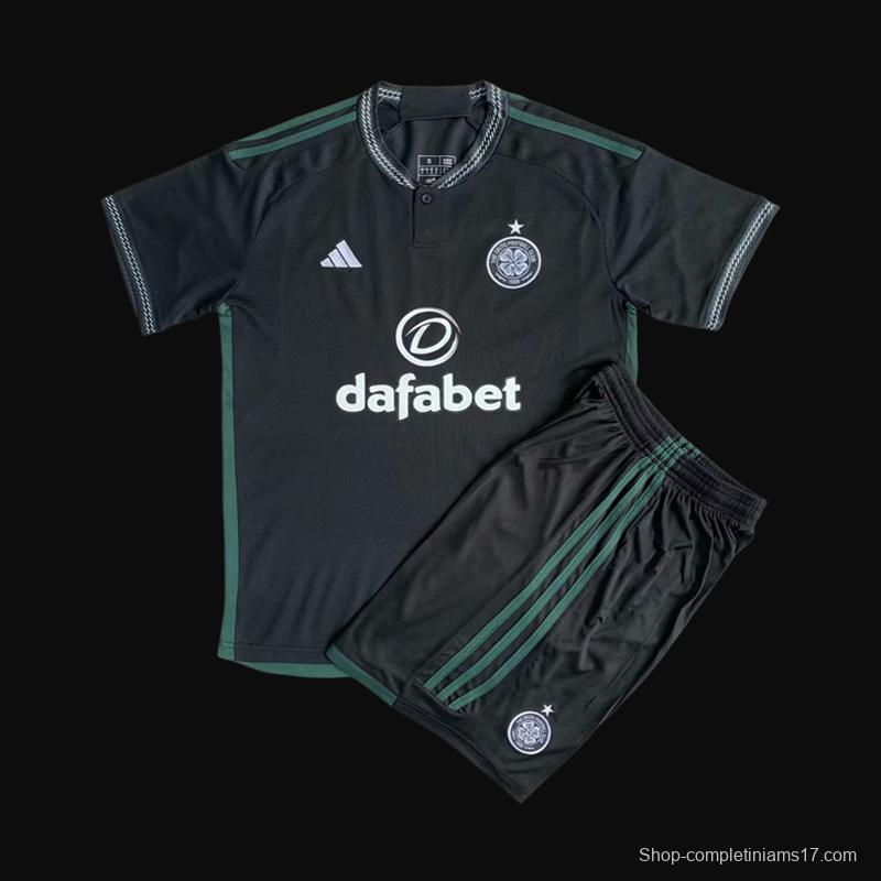 23/24 Kids Celtic Away Black Jersey