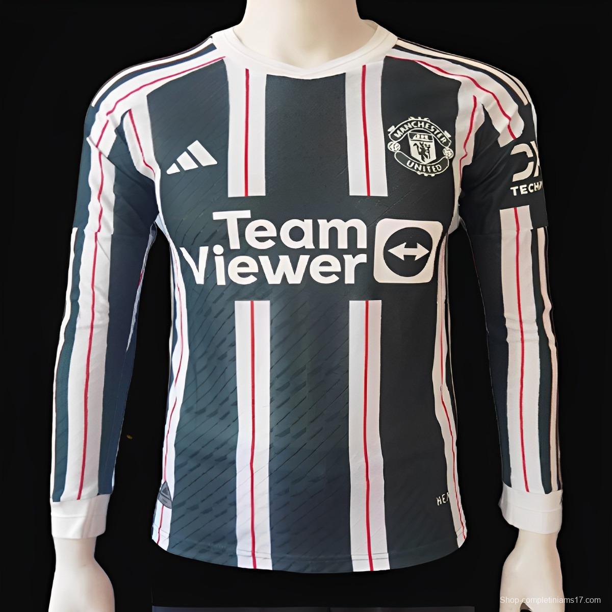 Player Version 23/24 Manchester United Away Long Sleeve Jersey