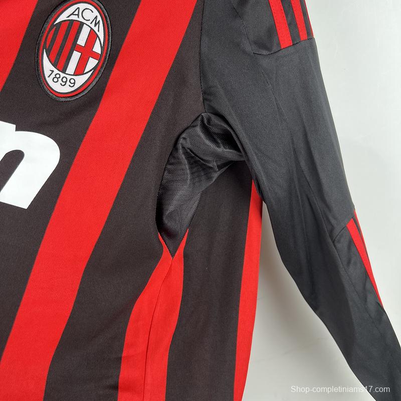 Retro 08/09 AC Milan Home Long Sleeve Jersey