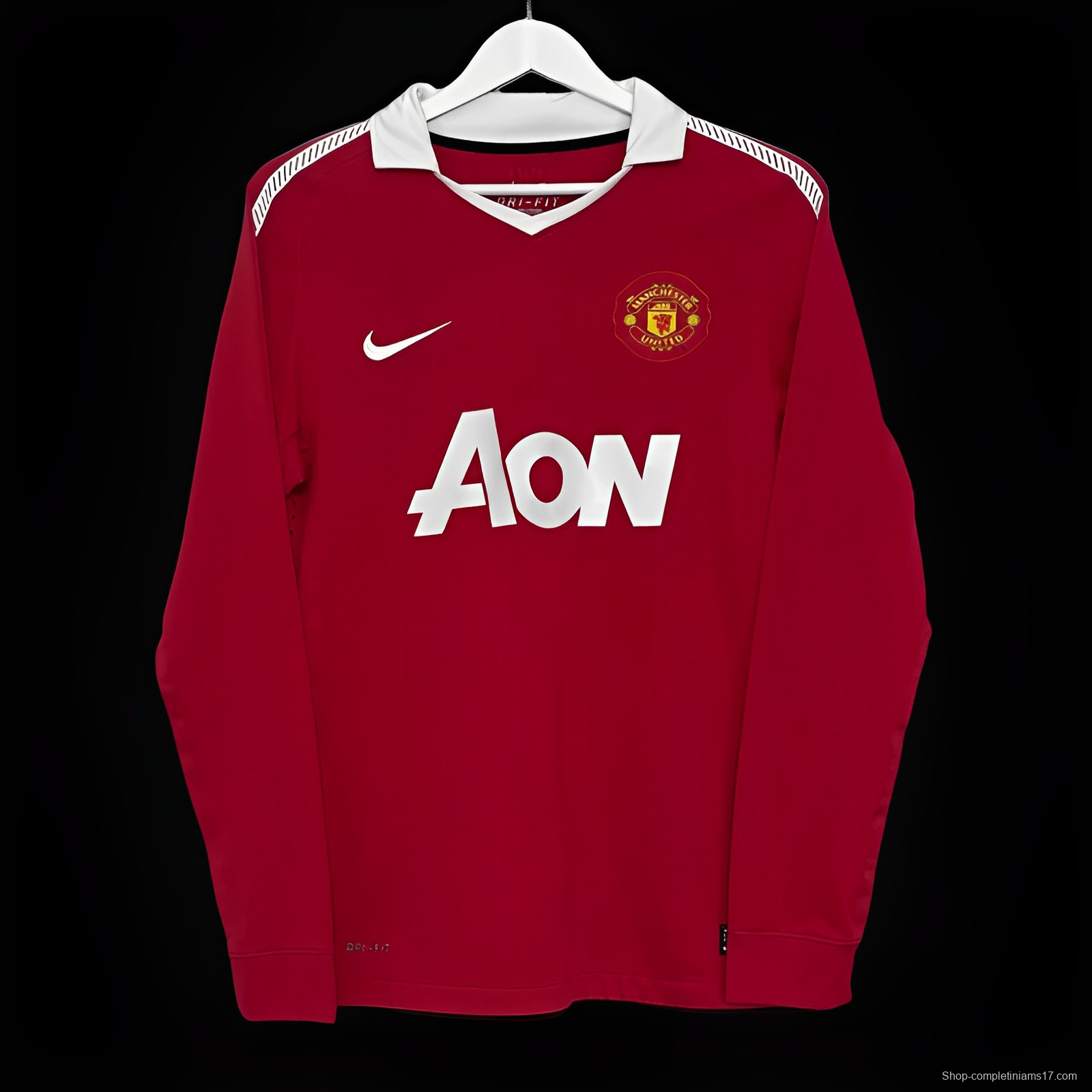 Retro 10/11 Manchester United Home Long Sleeve Jersey