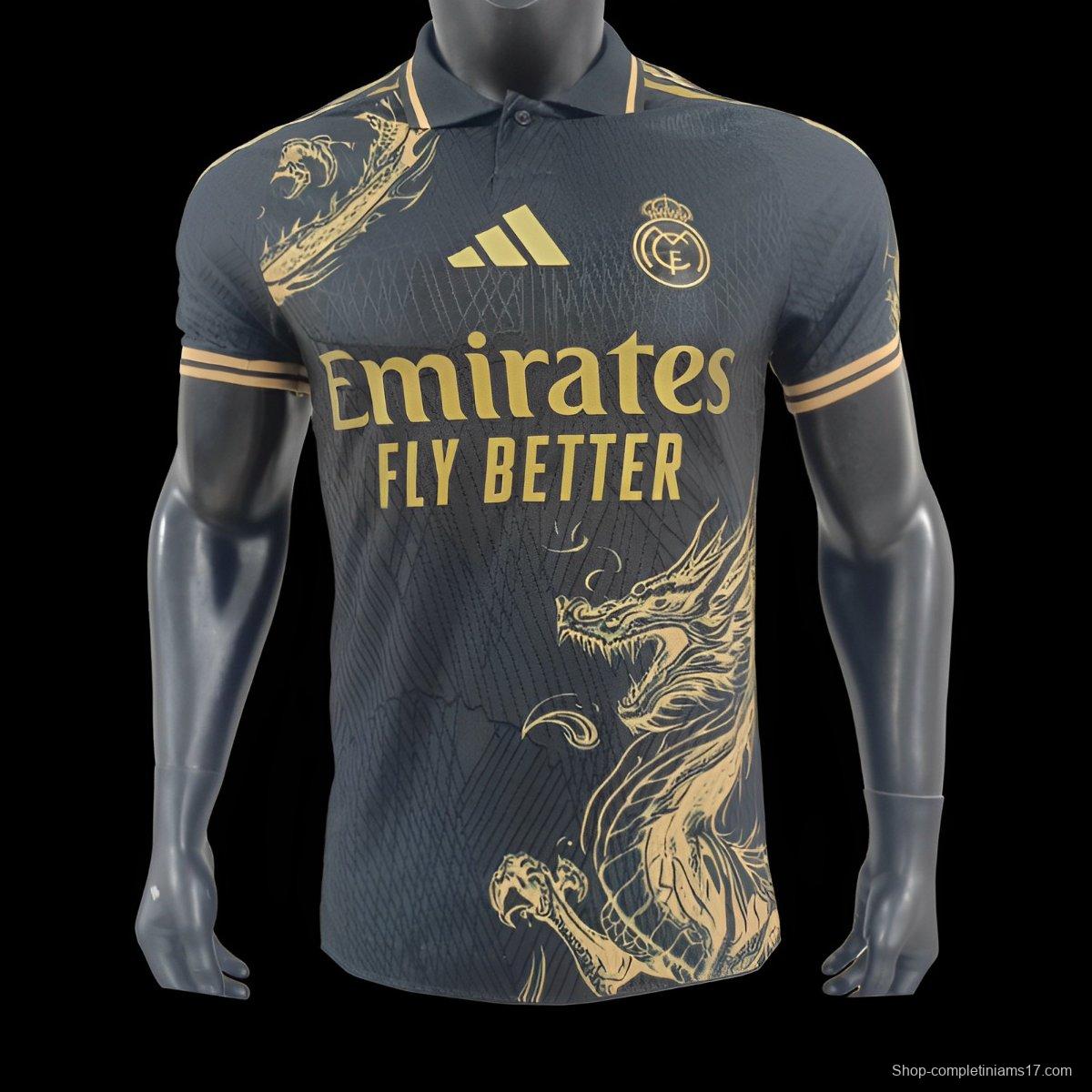 Player Version 24/25 Real Madrid Black Dragon Special Jersey