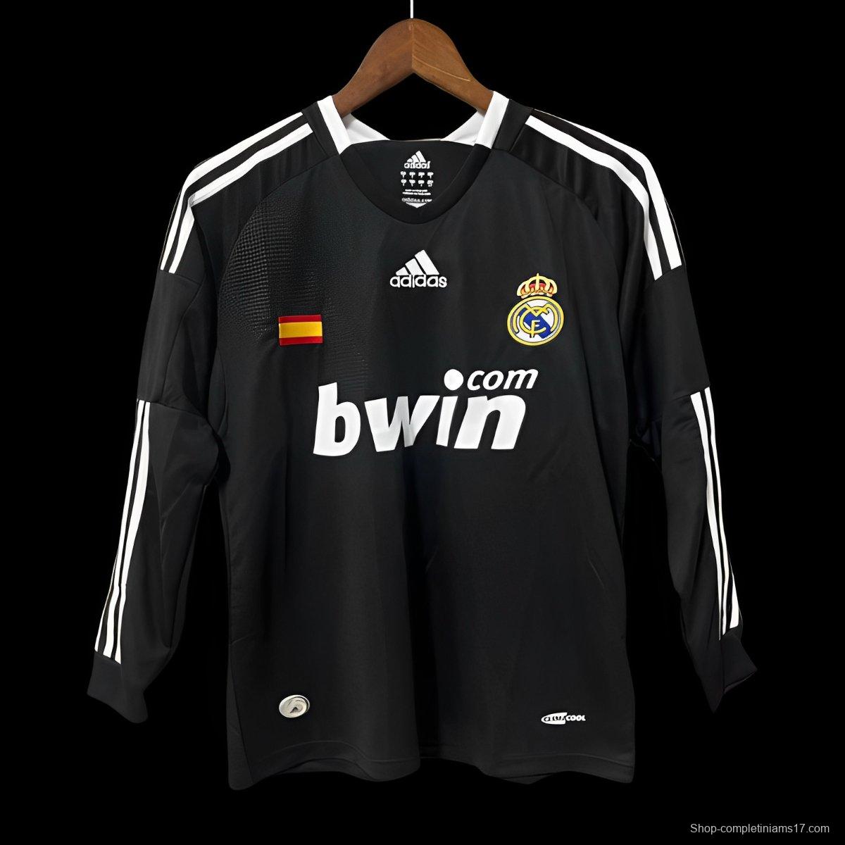 Retro 08/09 Real Madrid Third Black Long Sleeve Jersey
