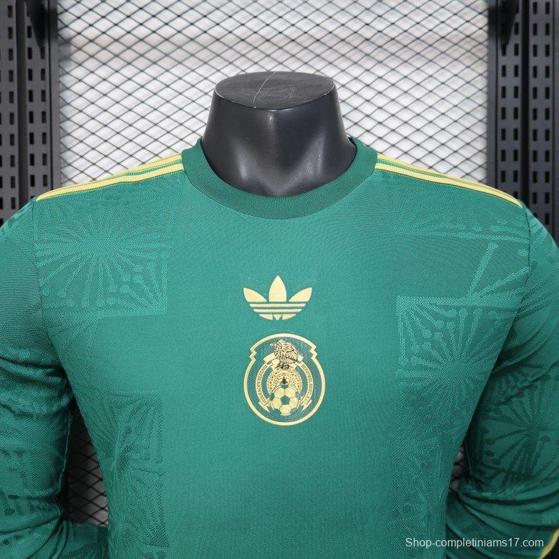 Player Version 2025 Mexico Gold Cup Green Long Sleeve Special Jersey