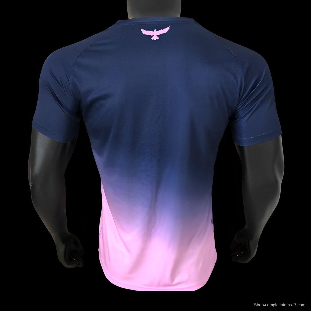 Player Version 25/26 Tunisia Navy-to-Pink Gradient with Cloud Pattern Jersey