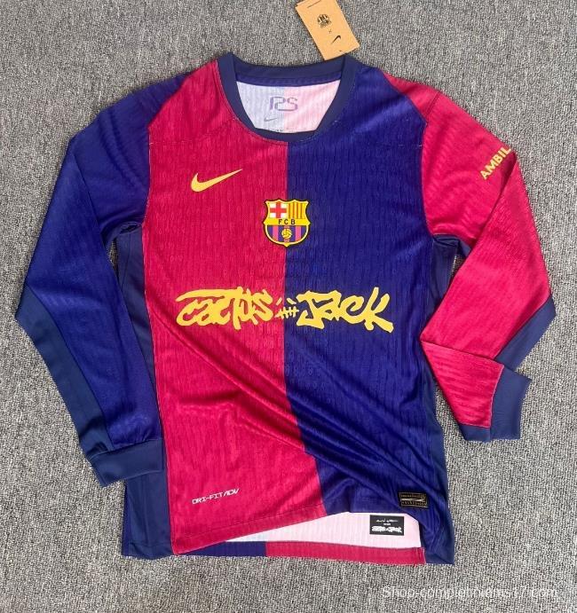 Player Version 24/25 Barcelona x Travis Scott Home Long Sleeve Jersey