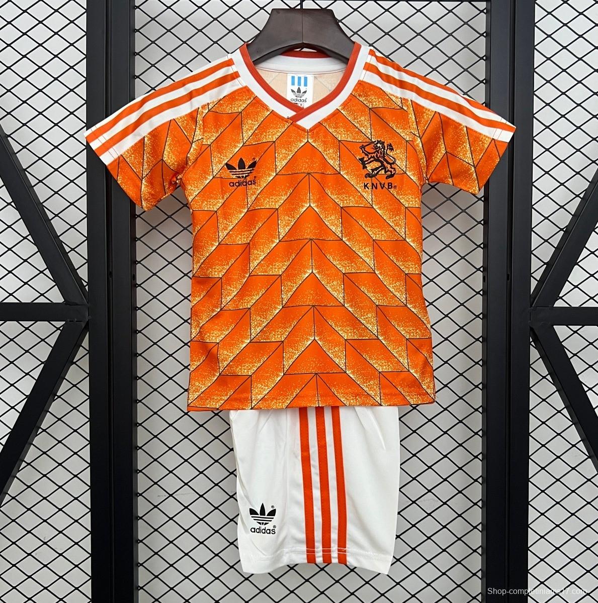 Retro 1988 Kids Netherlands Home Size 16-28 Jersey