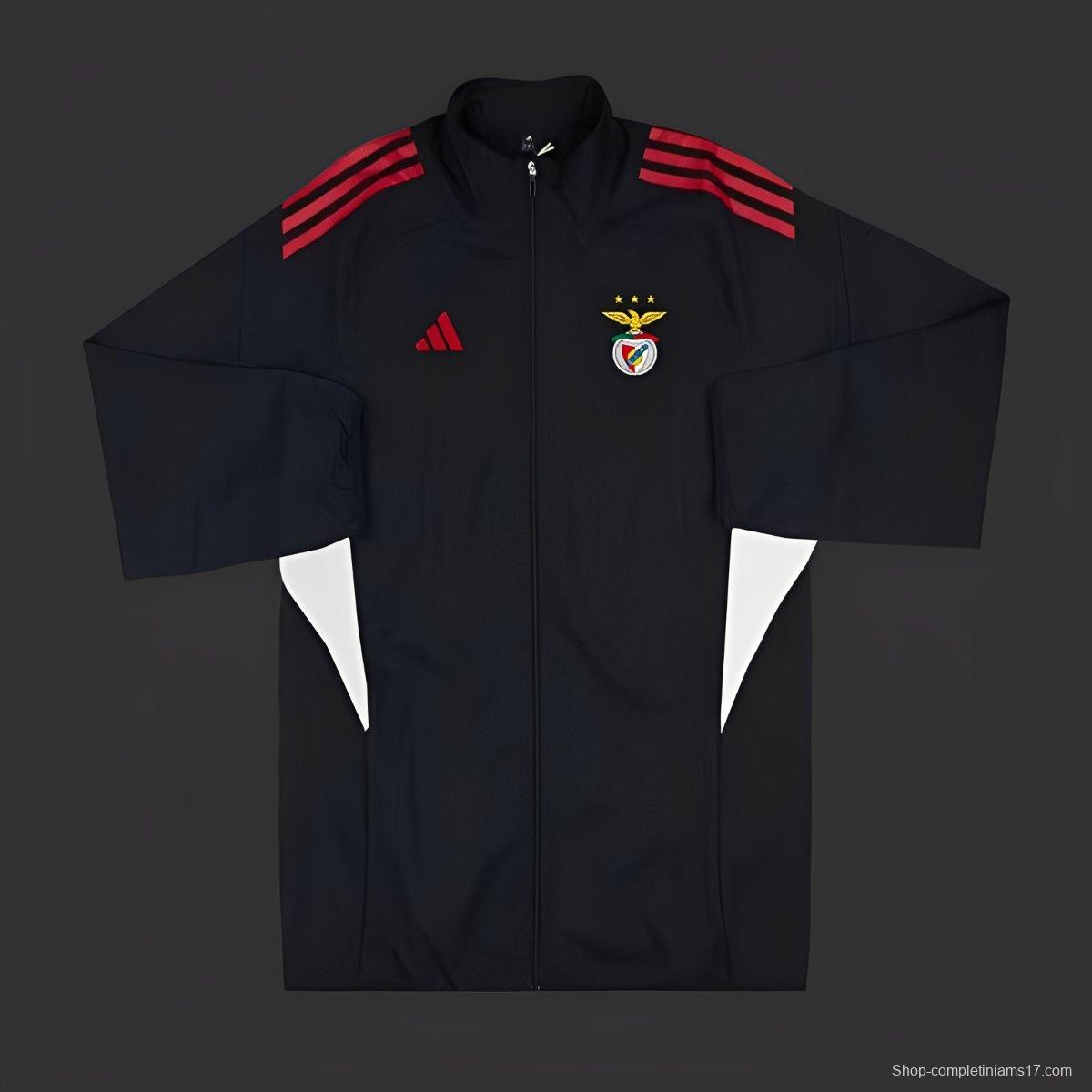 25/26 Benfica BLACK Full Zipper Windbreaker