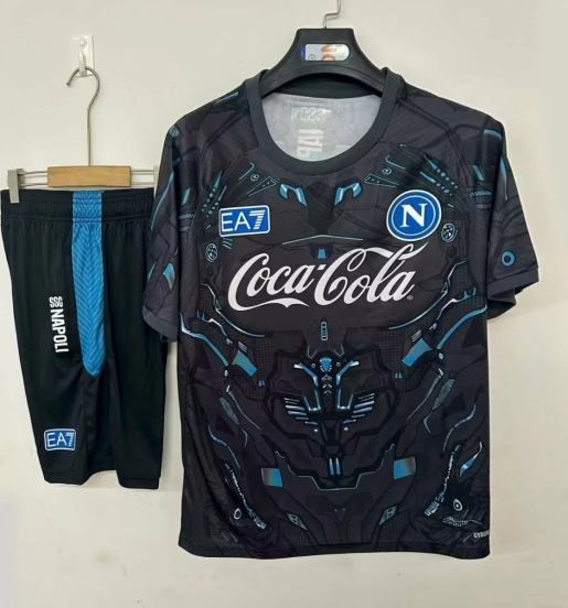 25/26 Napoli Pre-Match Jersey Black+ Shorts