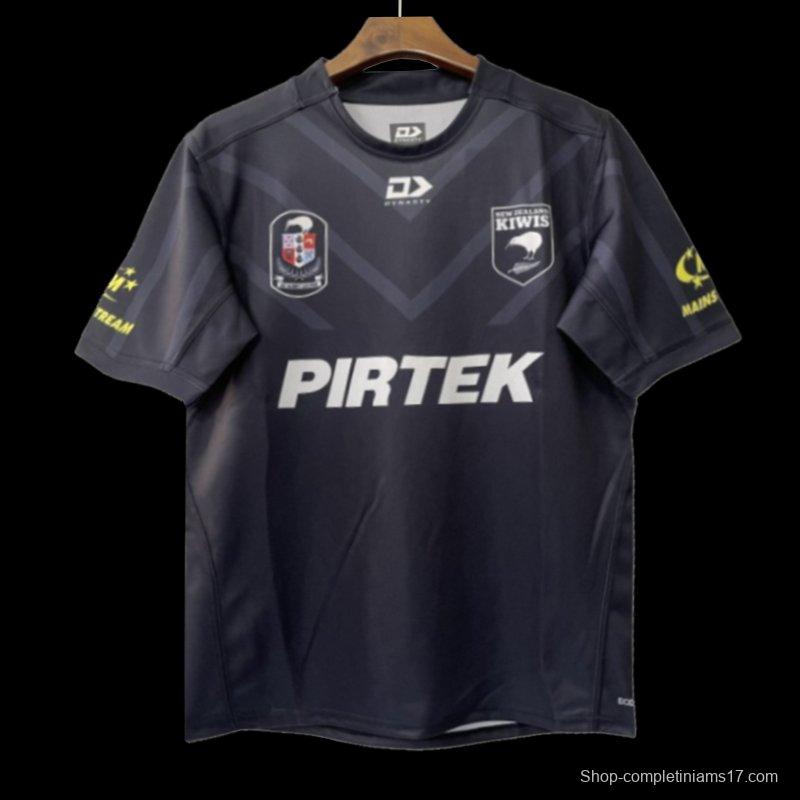 2026 New Zealand Kiwis Alternate Black with Tonal Chevron Pattern Jersey