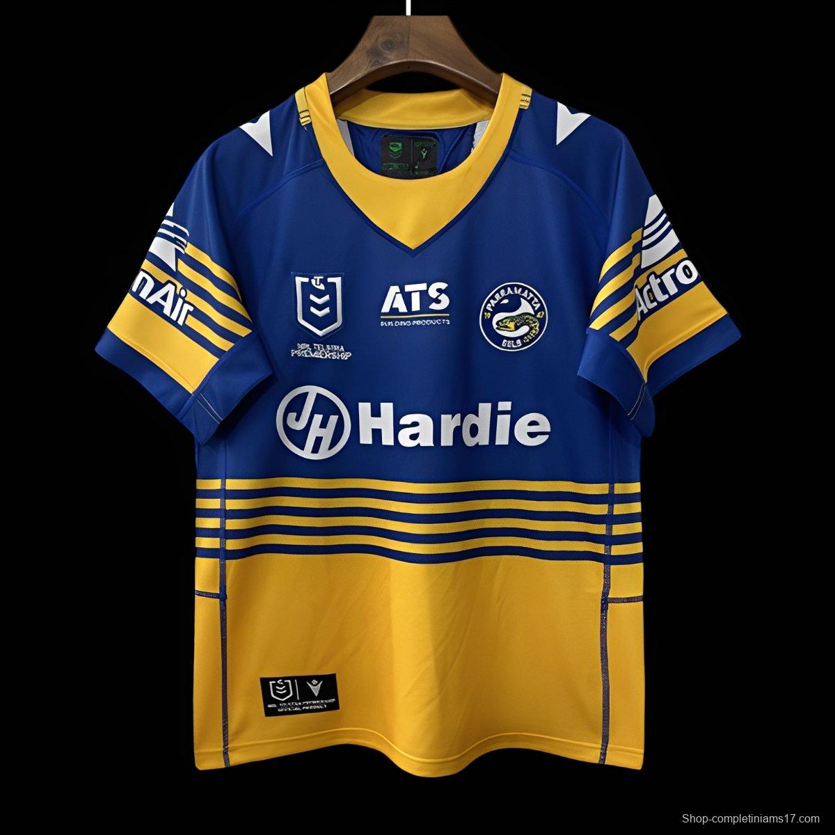 25/26 Parramatta Eels Blue and Gold with Horizontal Stripes Jersey