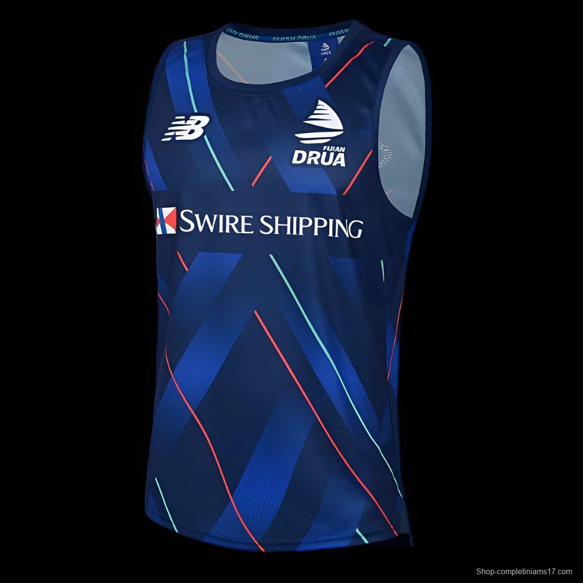 25/26 Fijian Drua Navy with Diagonal Stripes Training Vest