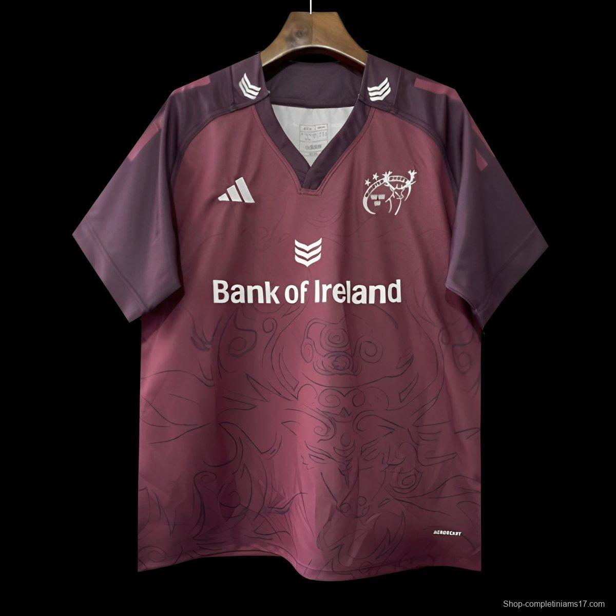 25/26 Munster Burgundy with Celtic Knotwork Pattern Jersey
