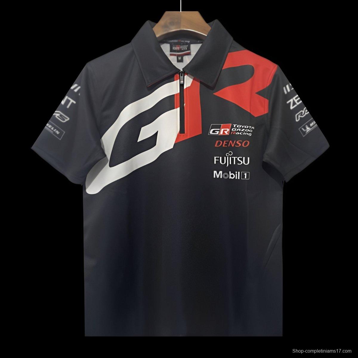 2024 F1 Toyota Gazoo Racing Black with Red and White GR Logo  Motorsports Polo