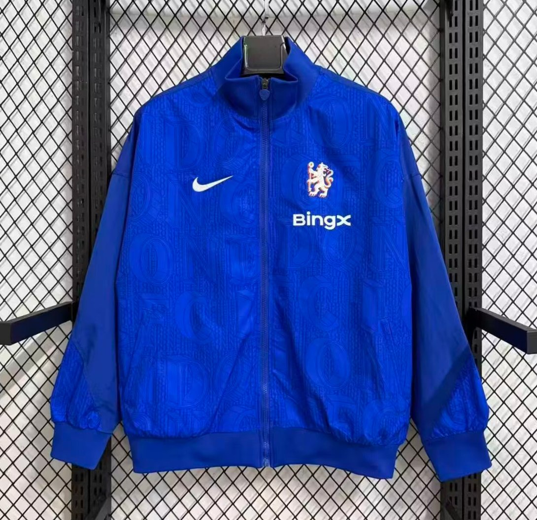 25/26  Chelsea  Blue Full Zipper Windbreaker