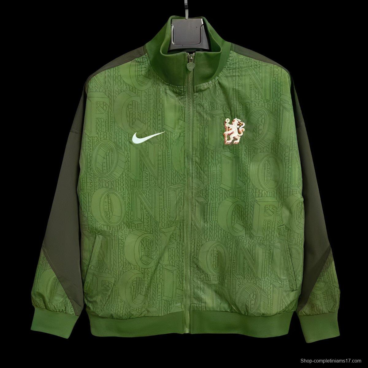 25/26 Chelsea  Green  Full Zipper Windbreaker