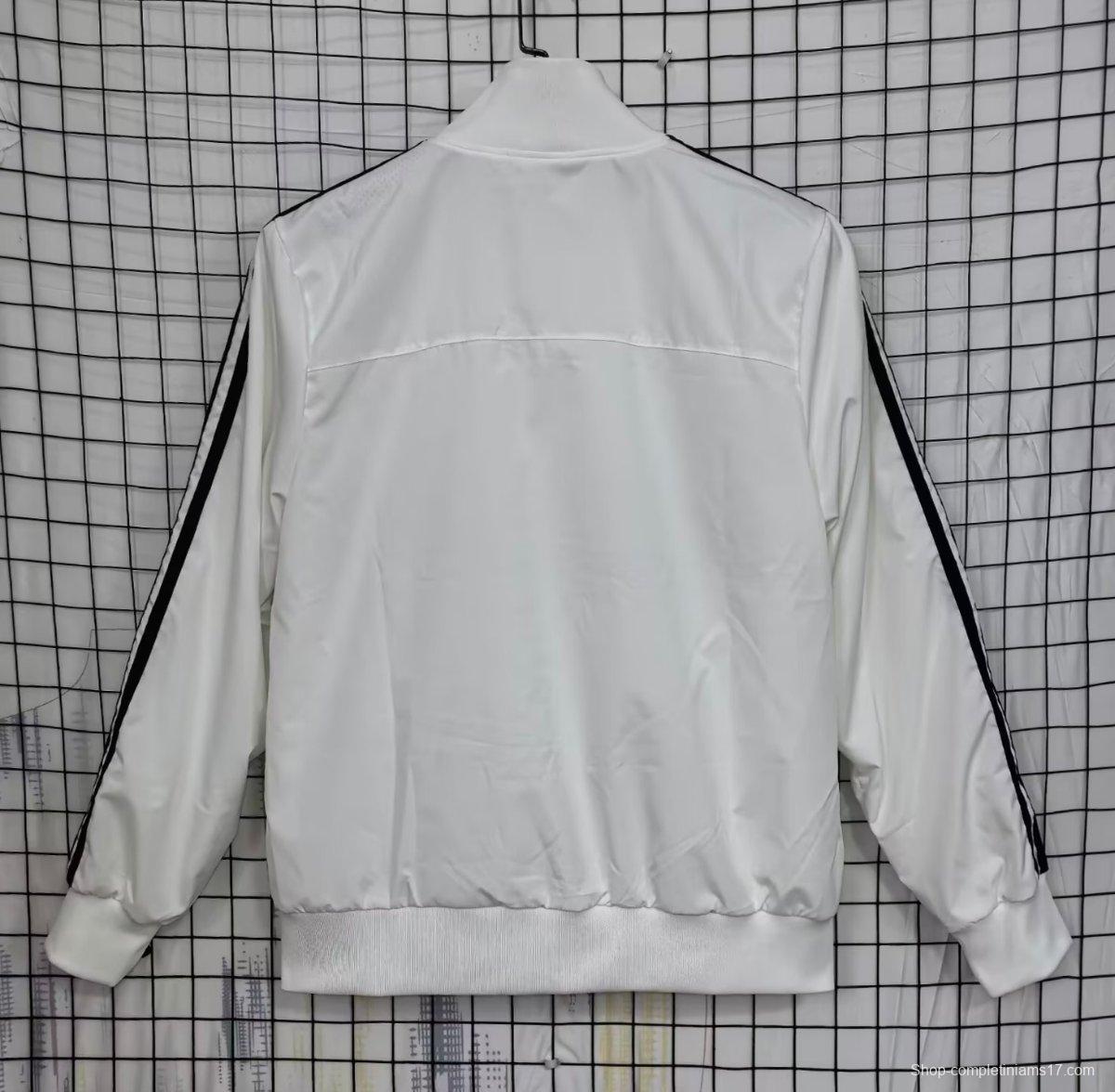 25/26 Real Madrid White  Full Zipper Windbreaker