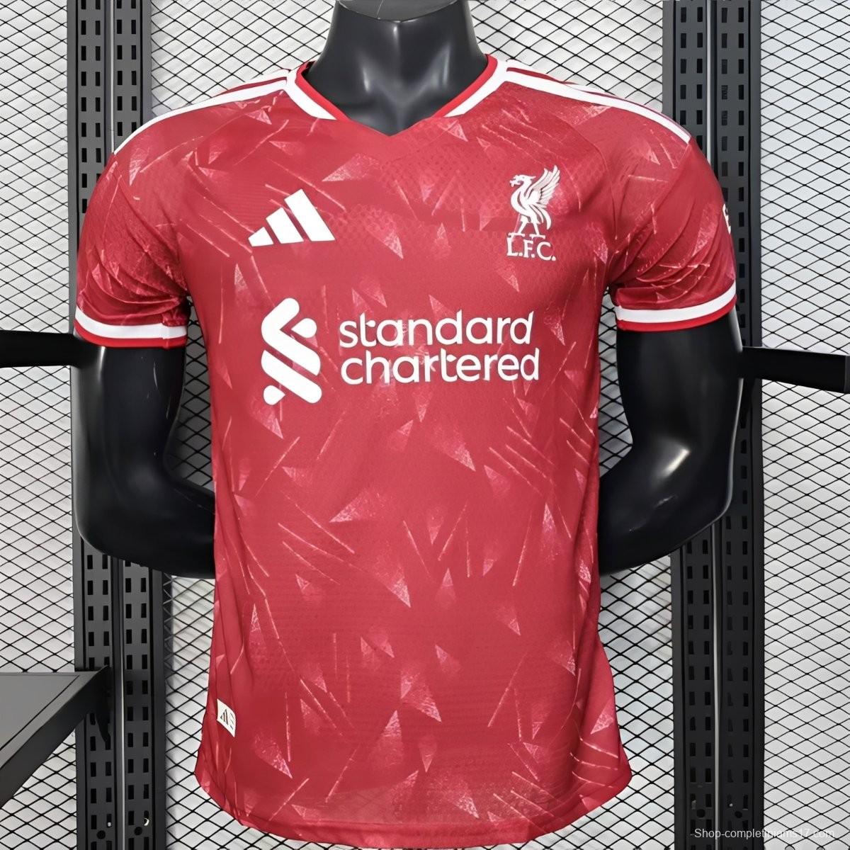 25/26 Player Version  Liverpool Home Red Abstract Pattern Jersey