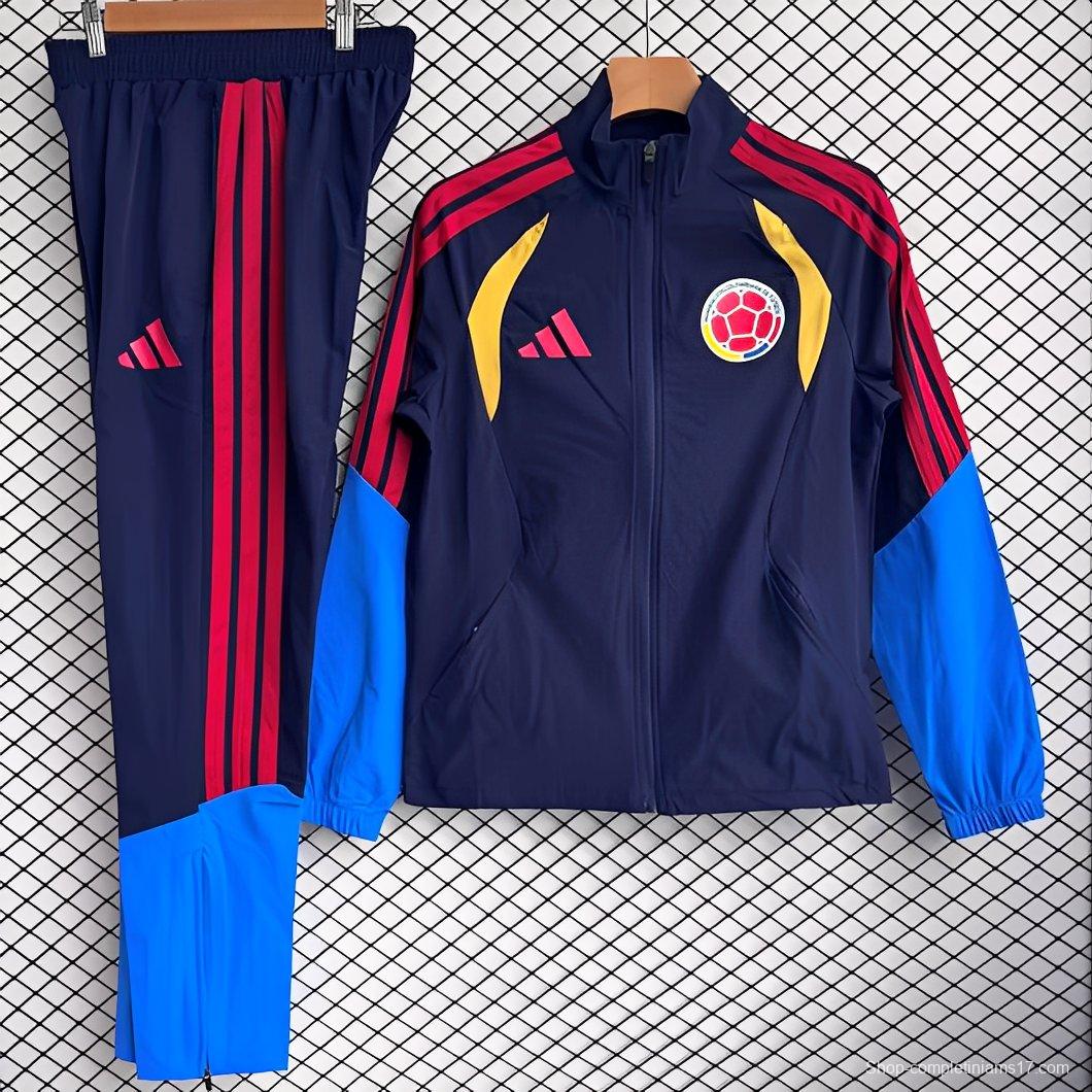 2026 Colombia Navy Full Zipper Windbreaker + Long Pants