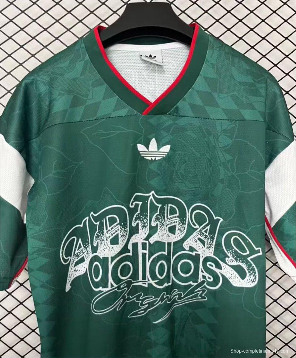 26/27 Adidas Originals Roses Mesh Green Vintage Style Jersey