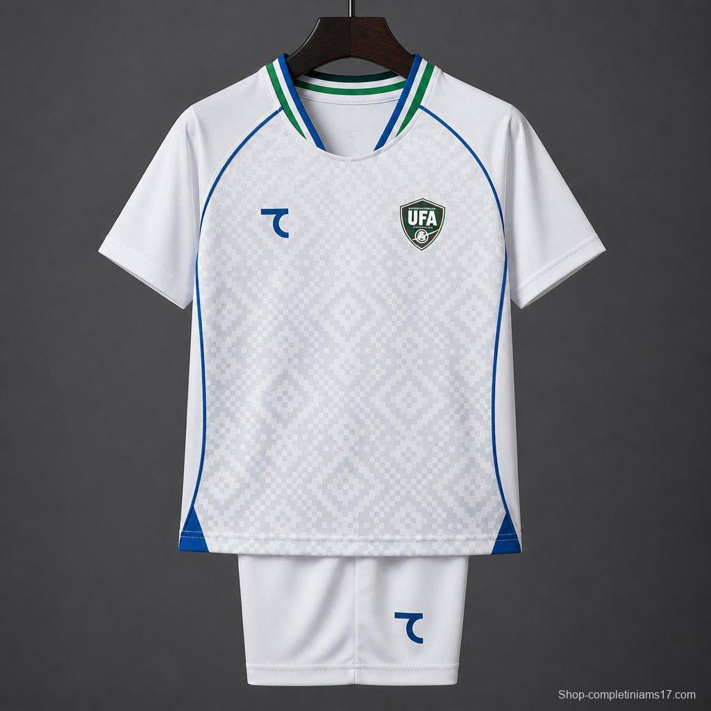 2026 Kids Uzbekistan Away White Jersey